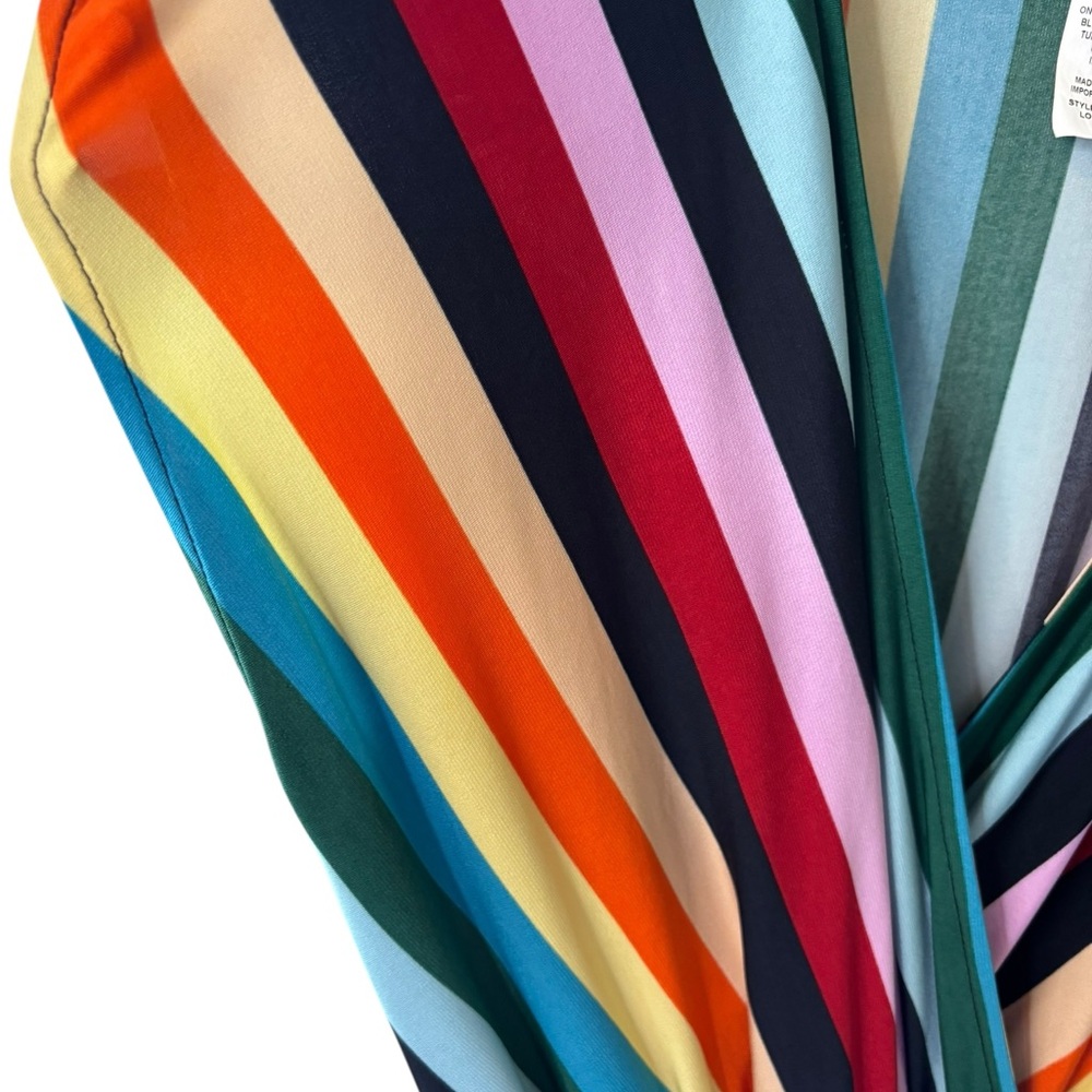 MSK Multicolor Vertical Stripe Tie-Waist Sleeveless Jumpsuit - Picture 6 of 8